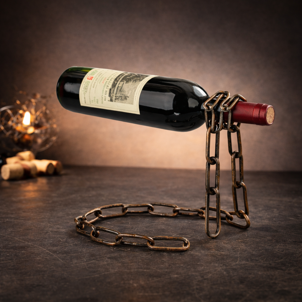 Gravity Cellar™ – Chain Floating  Bottle Holder