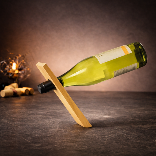 Gravity Cellar™ – Oak Floating Bottle Holder
